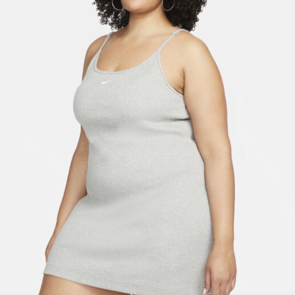 Nike Sportswear Essential Ribbed Tank Dress Gray Size 1X